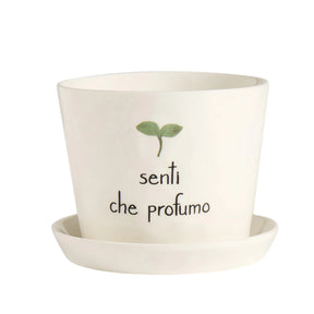 Vaso con sottovaso Simple Day in gres 12,5x15 cm per piante