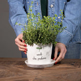 SIMPLE DAY Vase with Saucer Senti che Profumo 12.5x15cm Stoneware