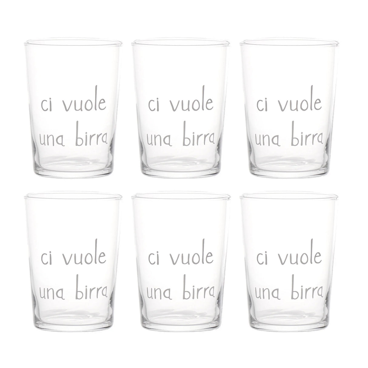 Set 6 bicchieri birra Simple Day in vetro temperato 500 ml decorati