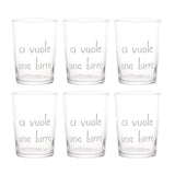 Set 6 bicchieri birra Simple Day in vetro temperato 500 ml decorati