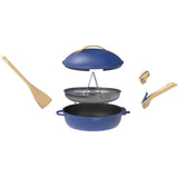 COOKUT La Favolosa Padella Casseruola Tegame 2 Manici 8 in 1 28cm Metallo Zaffiro