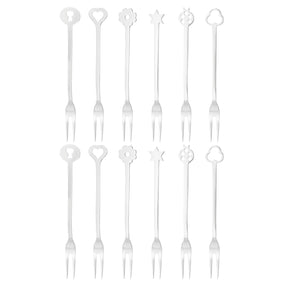Set forchette dessert Sambonet acciaio inox con simboli portafortuna 6 pezzi