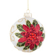 Pallina di Natale Bizzotto in vetro decorato bianco 8 cm