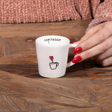 SIMPLE DAY Set 2 Tazze Espresso 100ml con Piattino Pausa Caffè Gres