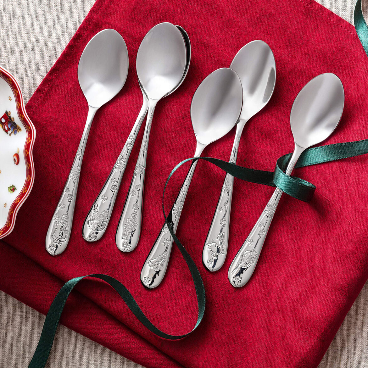 VILLEROY & BOCH Toy's Delight Cucchiaini da Caffè Dolce Set 6 Pezzi Acciaio Inox Tavola di Natale