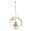 Pallina di Natale Bizzotto in vetro con pino oro interno 8 cm