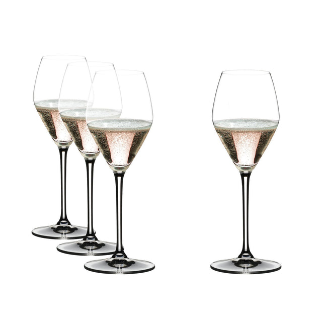 Set 4 calici vino rosè Champagne Riedel in cristallo con punto di perlage