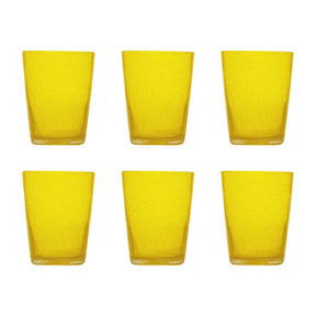Set 6 bicchieri acqua Memento in pasta di vetro colorata 250 ml
