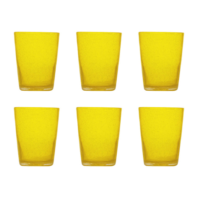 Set 6 bicchieri acqua Memento in pasta di vetro colorata 250 ml