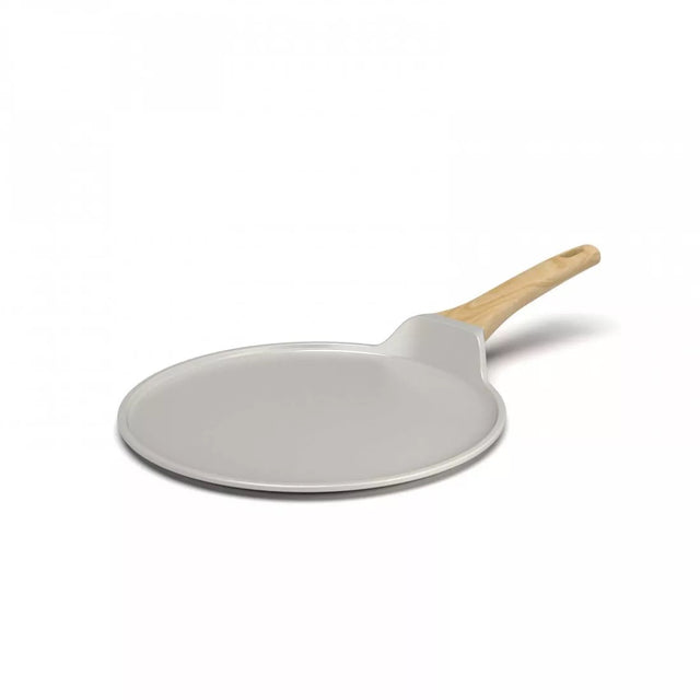 Padella plancha Cookut in metallo grigio perla 28 cm con manico effetto legno