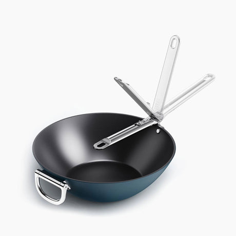 Padella Wok Space Joseph Joseph in ceramica blu notte 32 cm