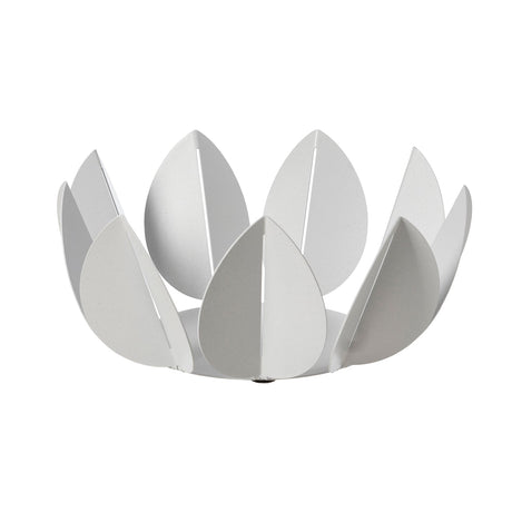 Centrotavola Ficus Arti & Mestieri in metallo bianco design a foglie