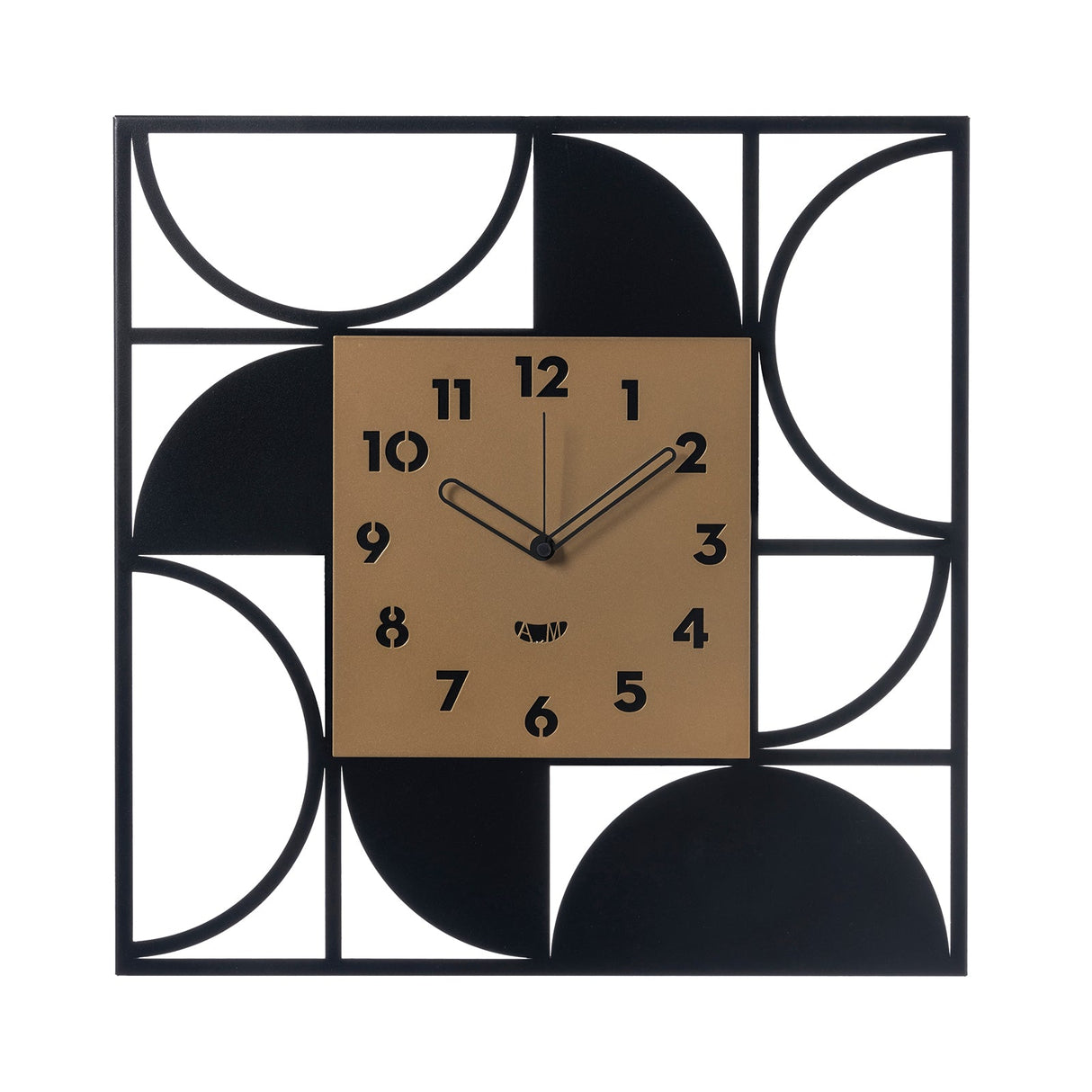 ARTI & MESTIERI Orologio da Parete di Design Glam Nero Oro Laccato