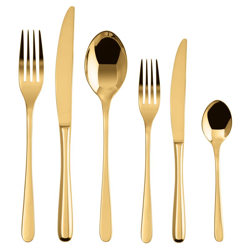 Set posate Taste Sambonet acciaio inox finitura oro 36 pezzi