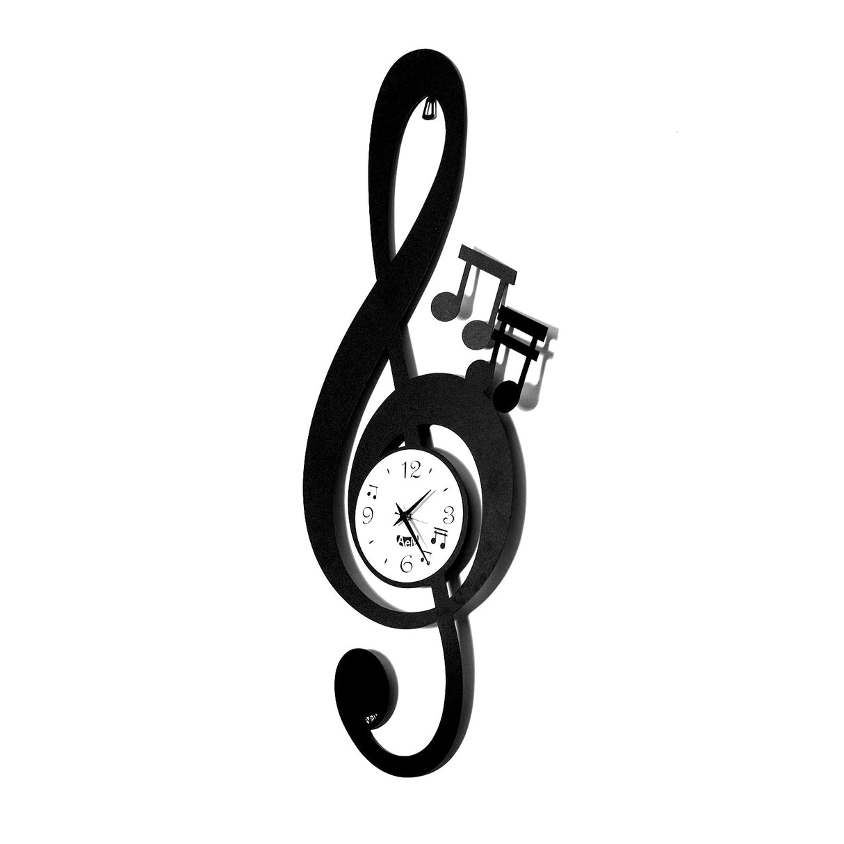 ARTI & MESTIERI Orologio da Parete di Design Chiave Musicale Nero