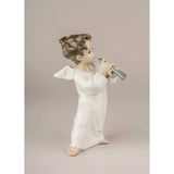 LLADRO' Figurina Angioletto con Flauto 16x8cm Porcellana