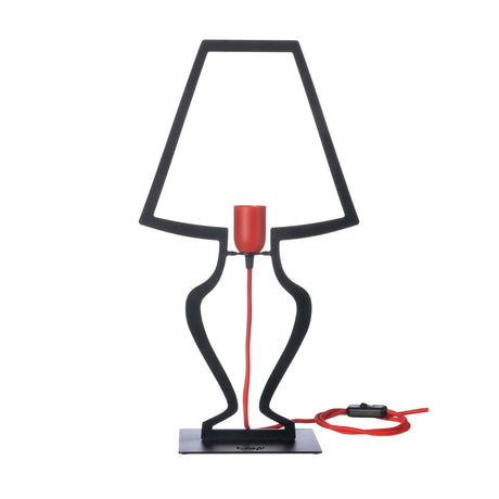 Lampada da tavolo Silhouette Arti e Mestieri grande in metallo nero