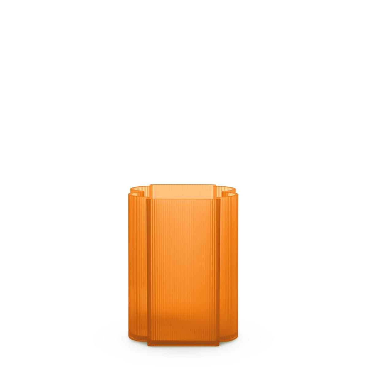 Vaso Okra Kartell in PMMA riciclato color arancio 24x18 cm
