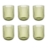 ROSE & TULIPANI Twisty Bicchiere Acqua Set 6 Pezzi 260ml Verde Vetro