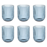 ROSE & TULIPANI Twisty Bicchiere Acqua Set 6 Pezzi 260ml Blu Vetro