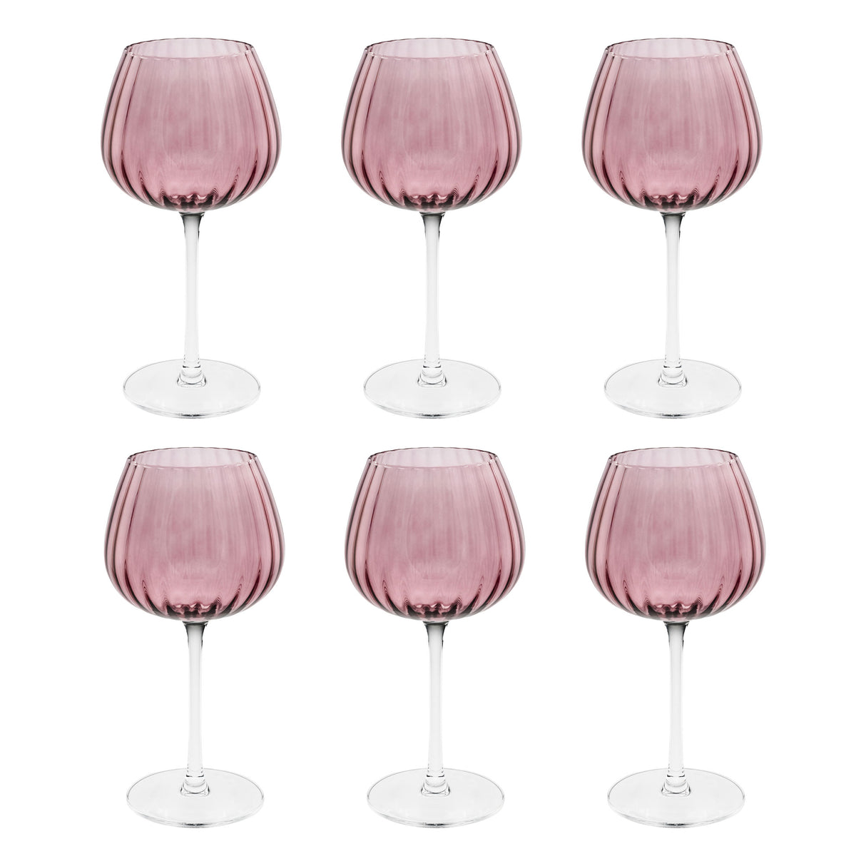 Calici universali Rose & Tulipani in vetro soffiato rosa 460 ml