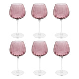 Calici universali Rose & Tulipani in vetro soffiato rosa 460 ml