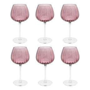 Calici universali Rose & Tulipani in vetro soffiato rosa 460 ml