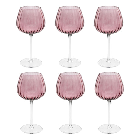 Calici universali Rose & Tulipani in vetro soffiato rosa 460 ml