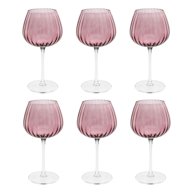 Calici universali Rose & Tulipani in vetro soffiato rosa 460 ml