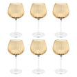 Set 6 calici universali Rose & Tulipani in vetro ambra zigrinato 460 ml
