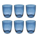 ROSE & TULIPANI Prismia Bicchiere Acqua Set 6 Pezzi 310ml Blu Pasta di Vetro