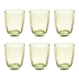 ROSE & TULIPANI Prismia Bicchiere Acqua Set 6 Pezzi 310ml Verde Pasta di Vetro