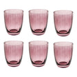 Set 6 bicchieri acqua Rose & Tulipani in pasta di vetro rosa zigrinata