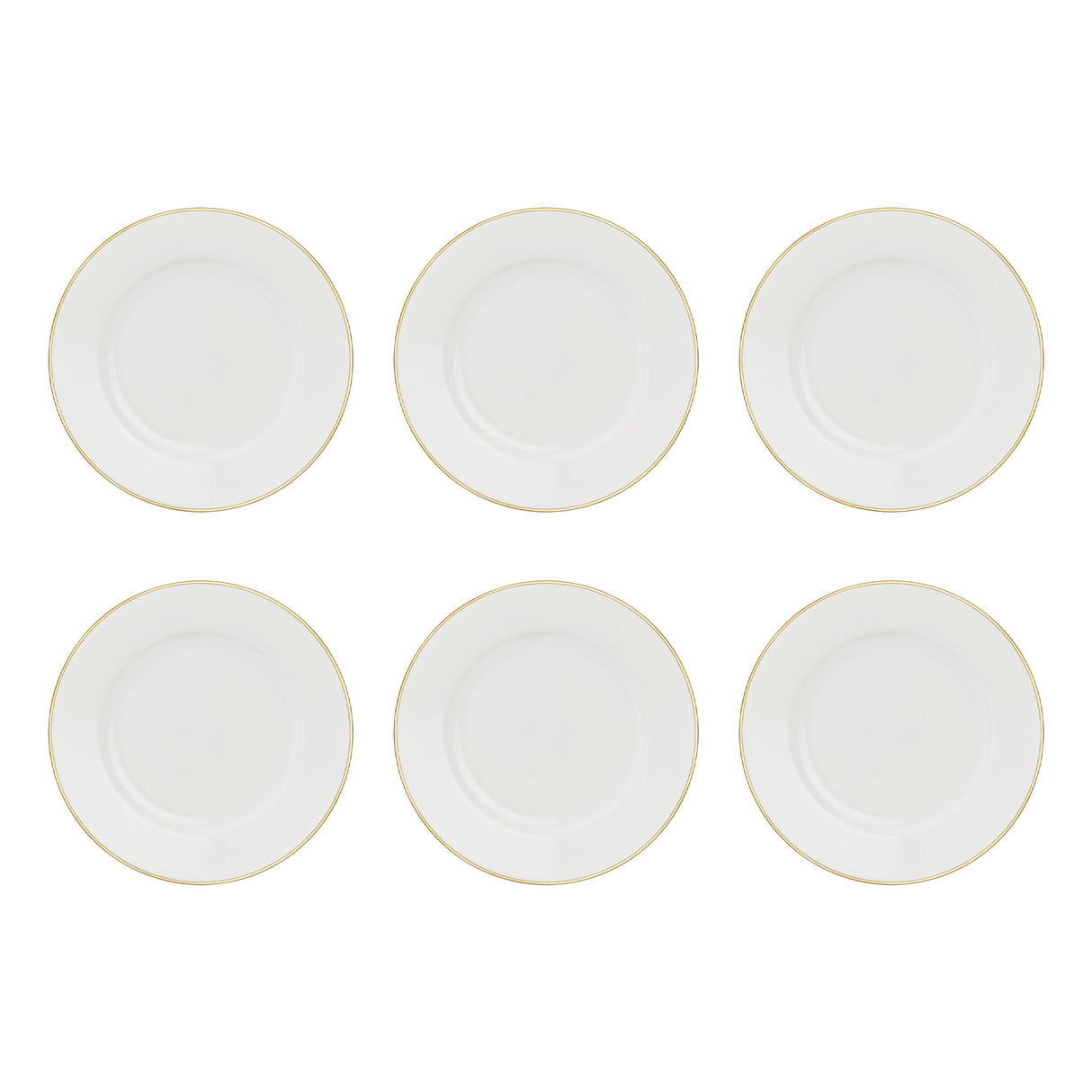 Set 6 piatti frutta Maestà La Porcellana Bianca in porcellana filo oro 20 cm