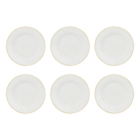 Set 6 piatti frutta Maestà La Porcellana Bianca in porcellana filo oro 20 cm