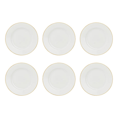 Set 6 piatti frutta Maestà La Porcellana Bianca in porcellana filo oro 20 cm