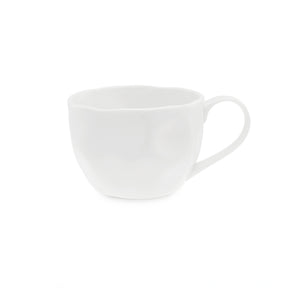 Tazza colazione Lunia La Porcellana Bianca in porcellana bianca ondulata