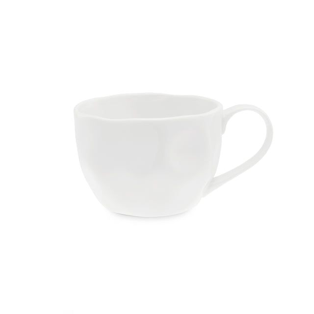 Tazza colazione Lunia La Porcellana Bianca in porcellana bianca ondulata