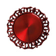 Sottopiatti Giglio Brandani in plastica rossa design barocco 32 cm 4 pezzi