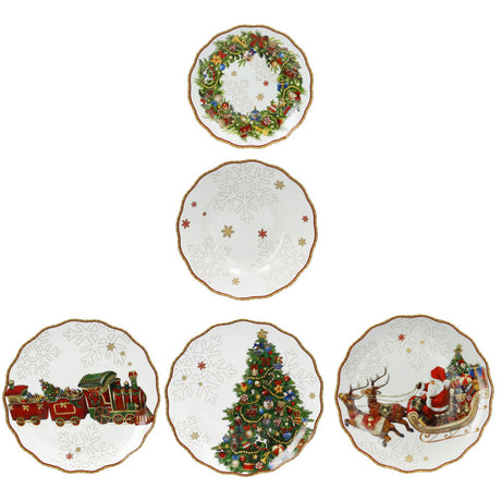 Servizio piatti Christmas Brandani in porcellana decorata 18 pezzi
