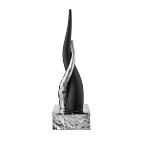 Cornetto portafortuna Bongelli Preziosi in marmorino nero e argento 28 cm