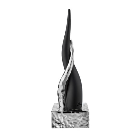 Cornetto portafortuna Bongelli Preziosi in marmorino nero e argento 28 cm
