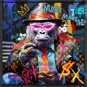 Quadro Monkey Palais Royal su tela con LED 80x80 cm