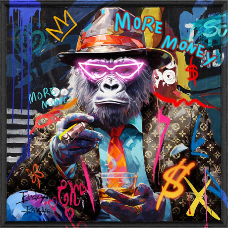 Quadro Monkey Palais Royal su tela con LED 80x80 cm