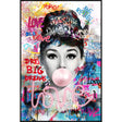 Quadro Audrey Hepburn Palais Royal su tela con luci LED 80x120 cm