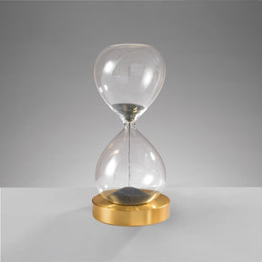 Clessidra magnetica Mascagni Casa in vetro con base oro 16 cm