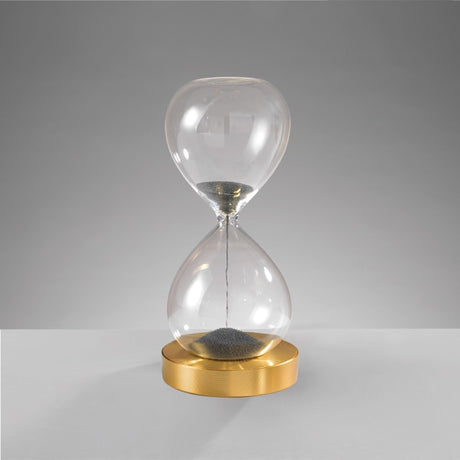 Clessidra magnetica Mascagni Casa in vetro con base oro 16 cm