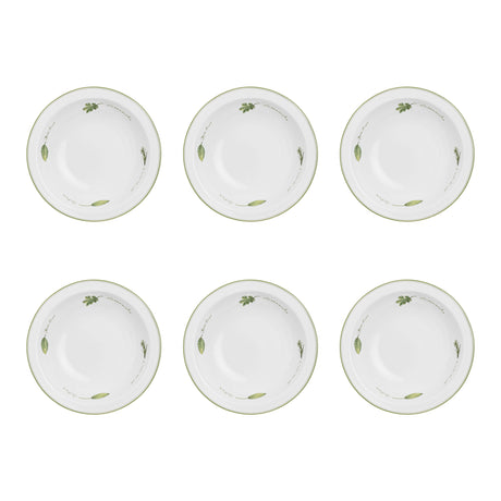 Set 6 piatti fondi Coltivia La Porcellana Bianca decoro erbe 21 cm