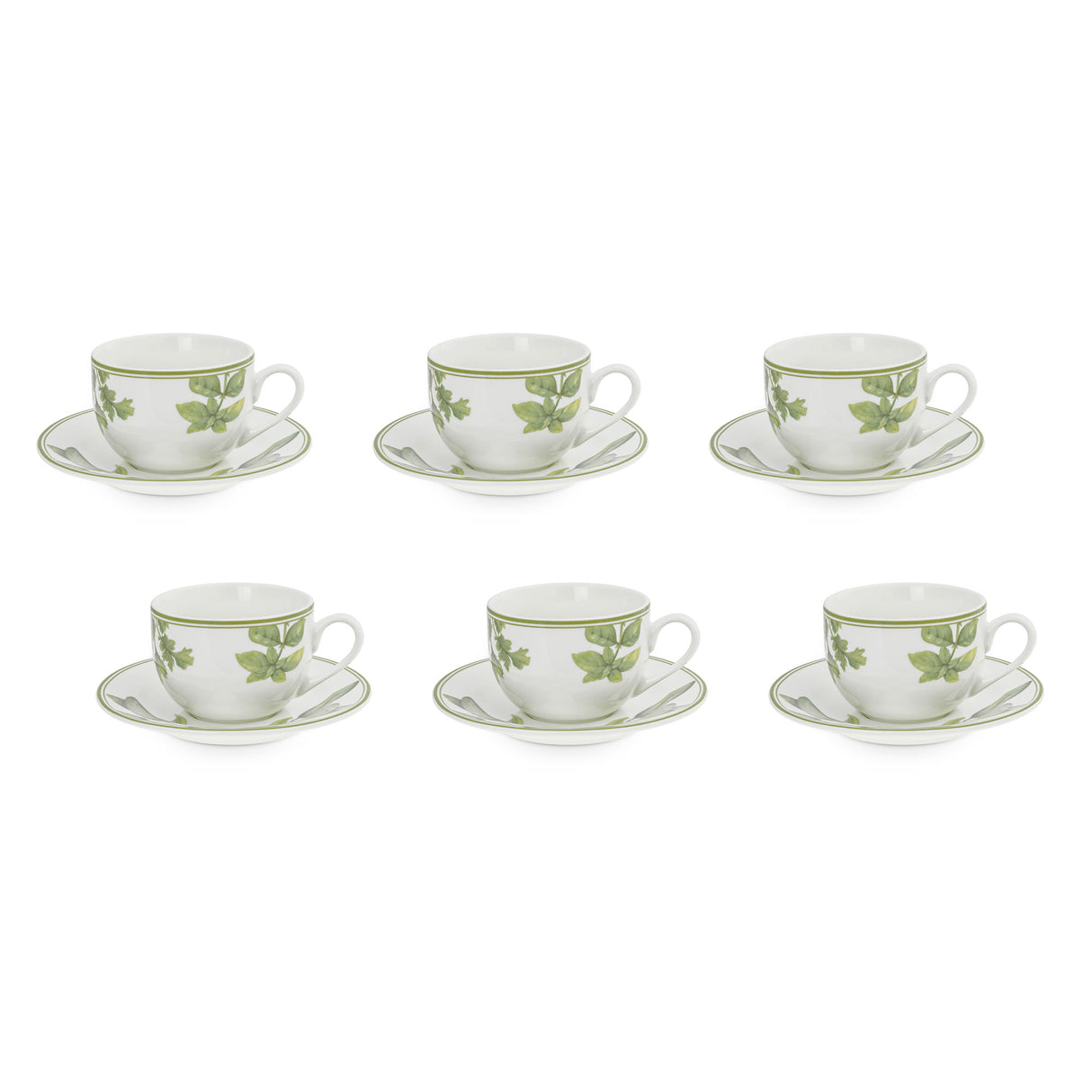 Set 6 tazze tè Coltivia La Porcellana Bianca in porcellana decorata 220ml