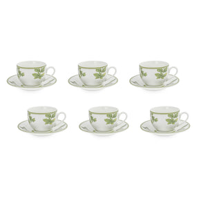 Set 6 tazze tè Coltivia La Porcellana Bianca in porcellana decorata 220ml